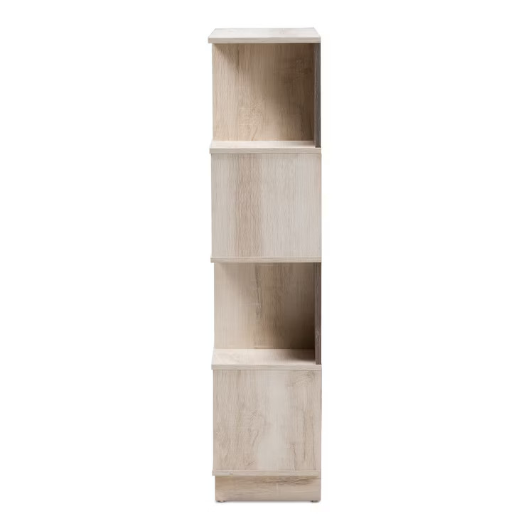 50.20" Teagan Modern and Contemporary Oak Finished Display Bookshelf Brown - Baxton Studio | Target