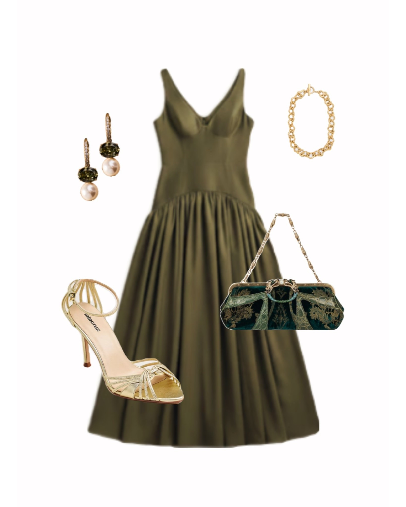 Olive green wedding guest dress outfit, garden party wedding

#LTKWedding