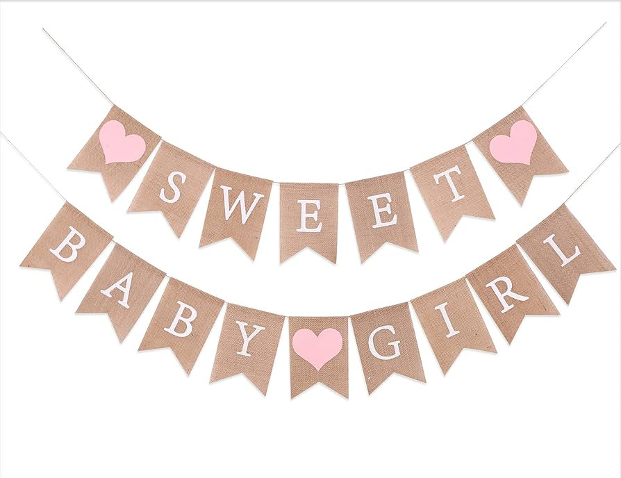 Sweet Baby Girl Burlap Banner - Sweet Baby Boy Shower Decorations, Rustic Baby Shower Decorations... | Amazon (US)