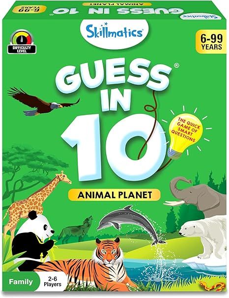 Skillmatics Card Game - Guess in 10 Animal Planet, Gifts for 6 Year Olds and Up, Quick Game of Sm... | Amazon (US)