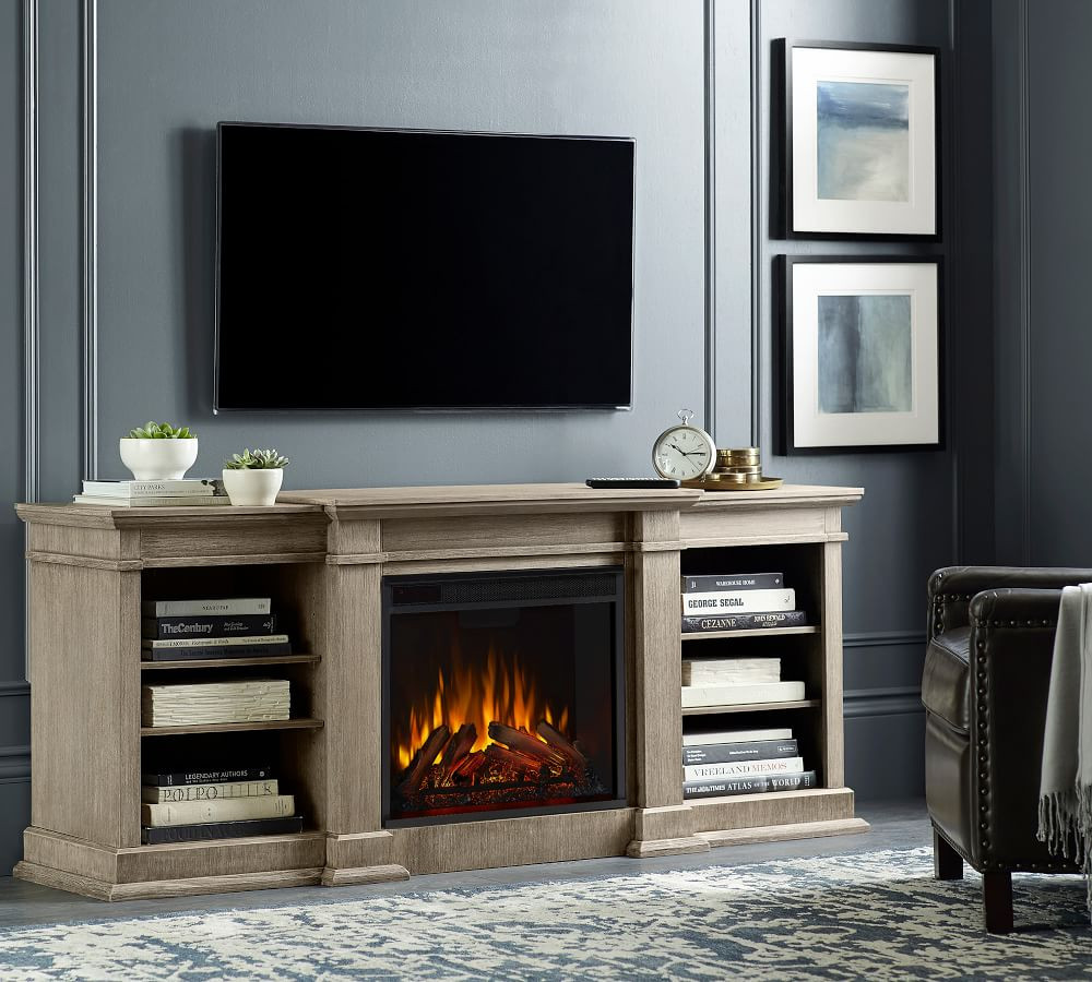 Lorraine 72" Electric Fireplace Media Cabinet | Pottery Barn (US)