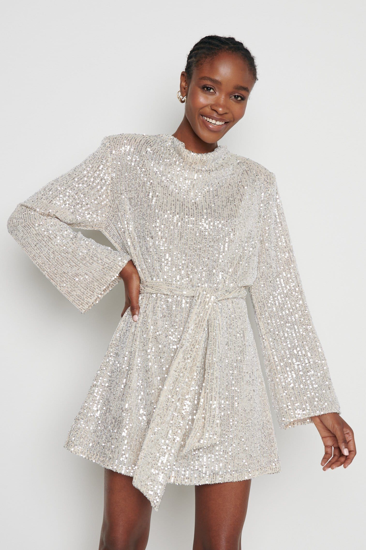 Jayda Sequin Cowl Neck Dress | Pretty Lavish (UK)