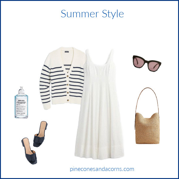 Coastal grandmother, a linen dress and stripe sweater.  

 #LTKSeasonal #LTKOver40