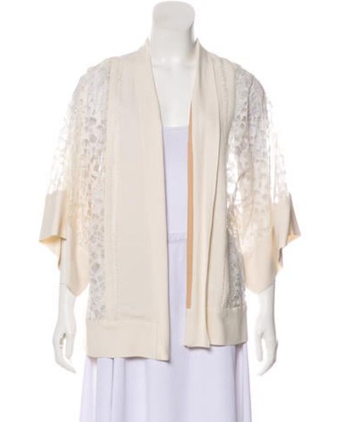 Elie Saab Lace Kimono Jacket White | The RealReal