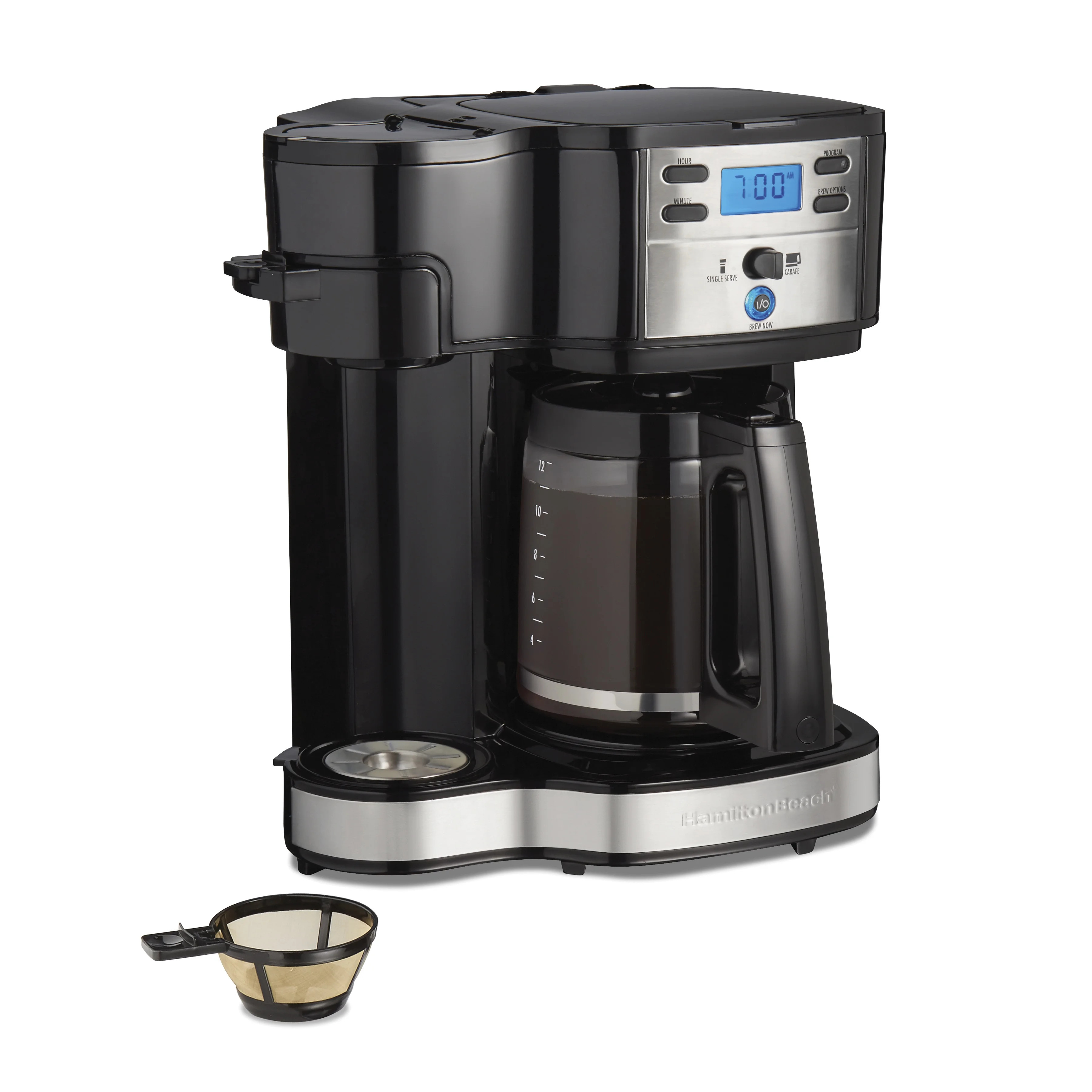Hamilton Beach 2-Way Programmable Coffee Maker, Single-Serve or 12 Cups, Black, 47650 | Walmart (US)