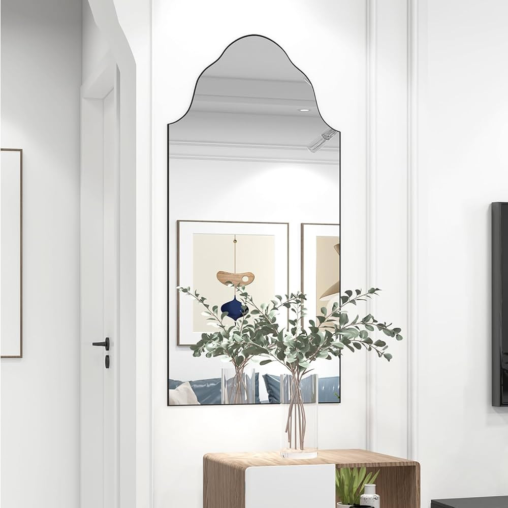 Full Length Mirror, 20"X47" Wall Mountd Mirror with Black Wood Frame, Large Vanity Bathroom Mirro... | Amazon (US)