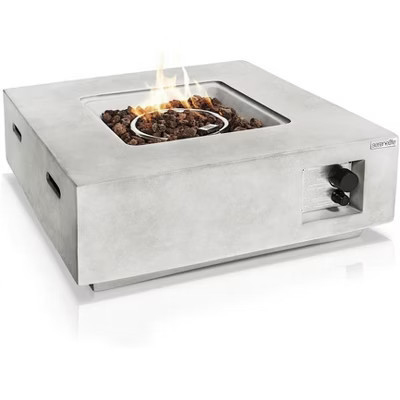 SereneLife Propane Gas Fire Pit Table - 40,000 BTU Square Gas Firepits with Cover for Outdoor Use | Target