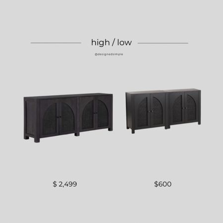 Place 2 of the $300 black cane cabinets together to get the look of the Crate and Barrel Geneva Black Wood Sideboard! 

high low, get the look, splurge or save, crate and barrel dupe, tj maxx find

#LTKstyletip #LTKhome #LTKFind