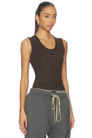 Fear of God ESSENTIALS Rib Tank Top in Brown from Revolve.com | Revolve Clothing (Global)