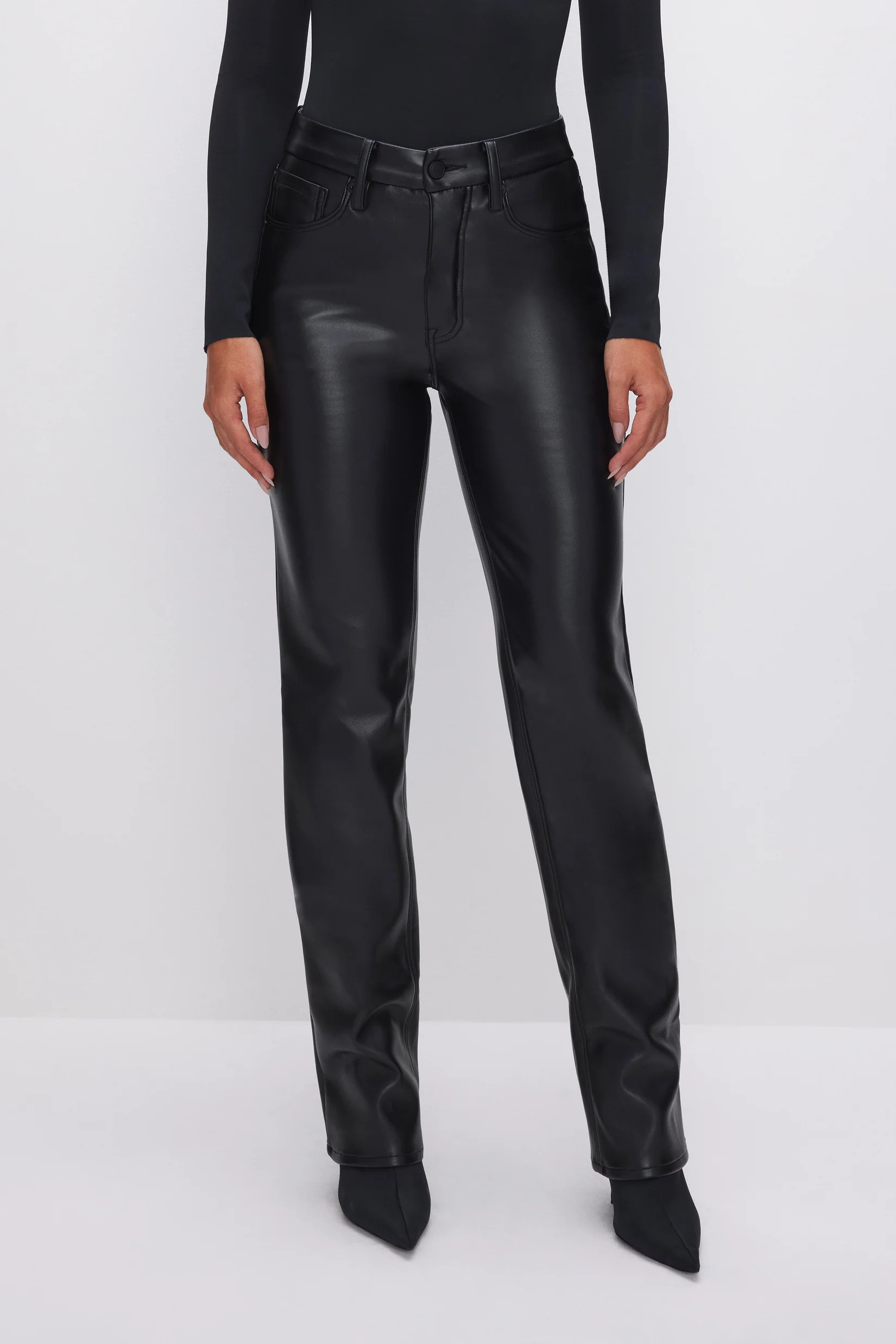 GOOD ICON FAUX LEATHER PANTS | Good American