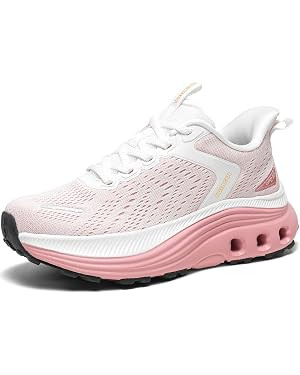 Women's Wide Toe Box Walking Shoes, Cushioned Arch Support Sneakers for Plantar Fasciitis Flat Fe... | Amazon (US)