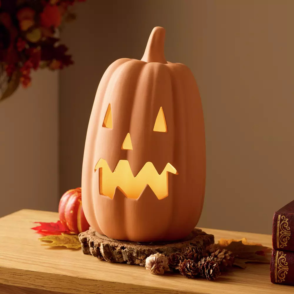 Buy Argos Home Light Up Terracotta Pumpkin Halloween Decoration | Halloween decorations | Argos | argos.co.uk