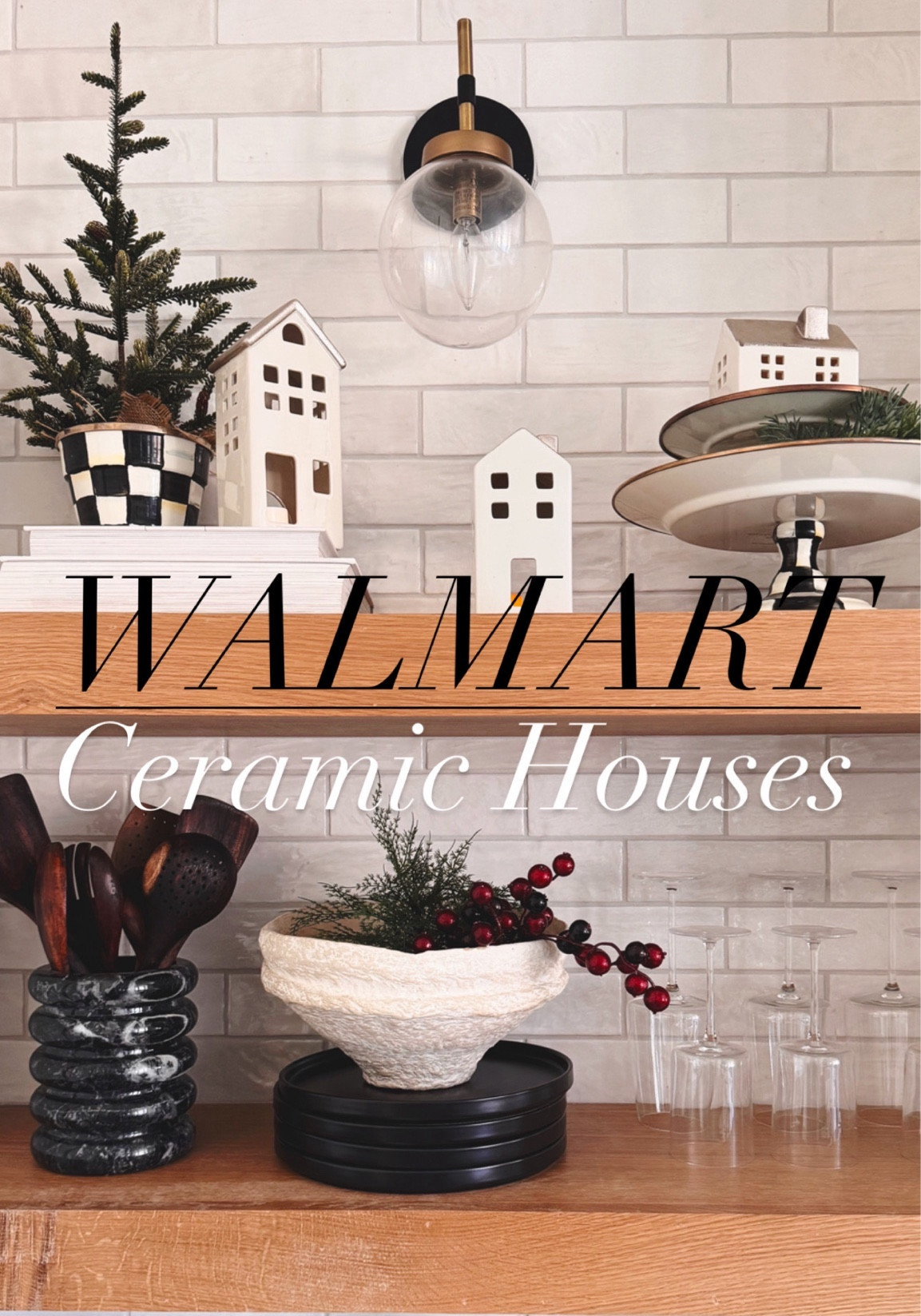 Simple shelf styling with tea lights and Walmart Ceramjc Houses 

#LTKSeasonal #LTKhome #LTKHoliday