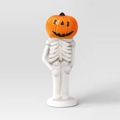 Skeleton with Jack O' Lantern Head Ceramic Character Decorative Sculpture - Hyde and EEK! Boutiqu... | Target