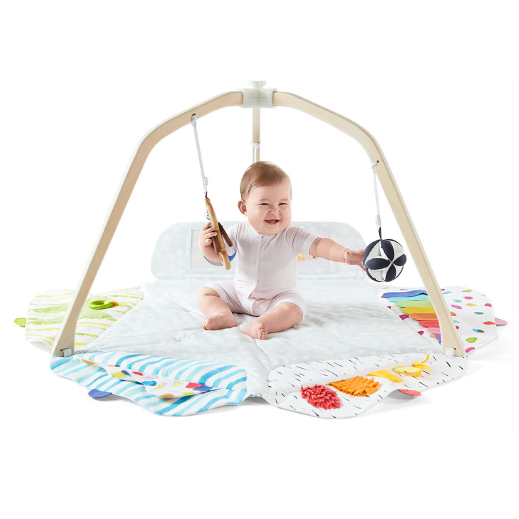 The Lovevery Play Gym - Baby Play Mat - Wooden Activity Play Gym and Mat, Stage-Based Learning and Development for Babies to Toddlers | LOVEVERY