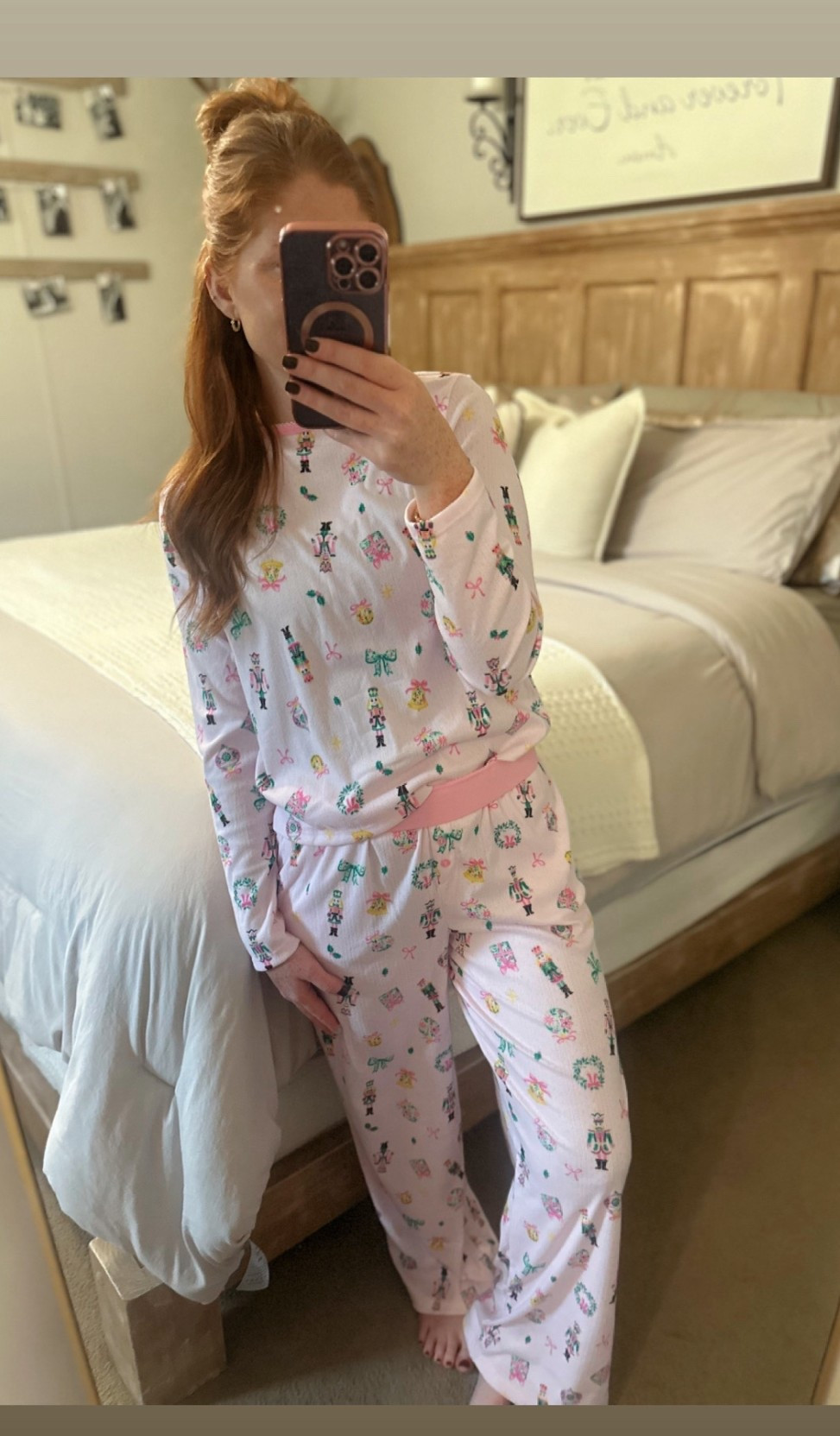A moment for the nutcrackers and bow on this pj set🌲🎀 L+ available. 3 other options to choose from, y’all! These are so SOFT. I’m 130lb wearing a M✨

#LTKHoliday