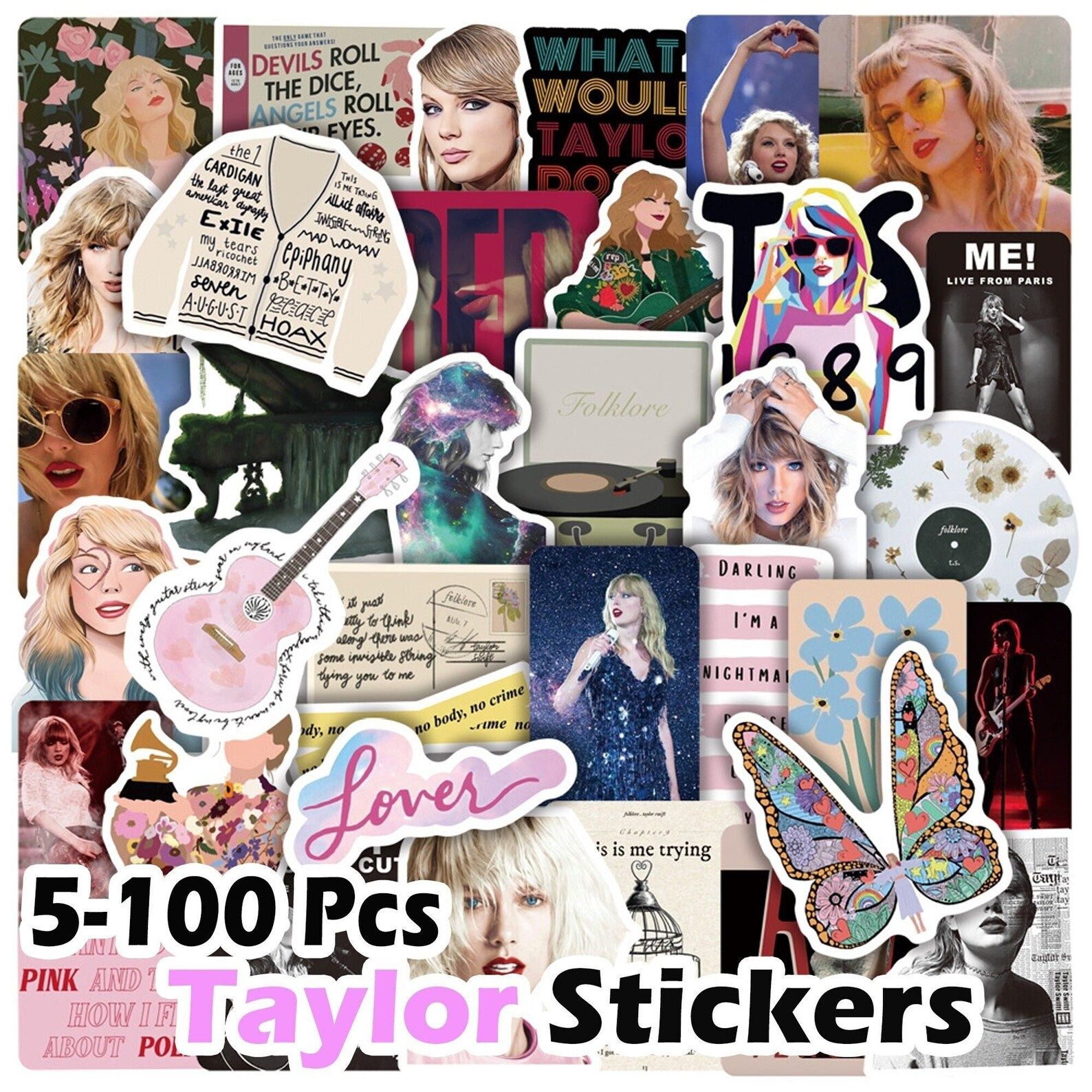 5-100 Pcs Taylor Swift Stickers No Duplicate Stickers for - Etsy | Etsy (US)