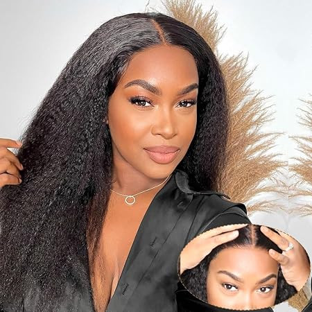 26 Inch Yaki Straight Curly Half Wig Human Hair 200 Density 3 In 1 Seamless Flip Over Kinky Strai... | Amazon (UK)