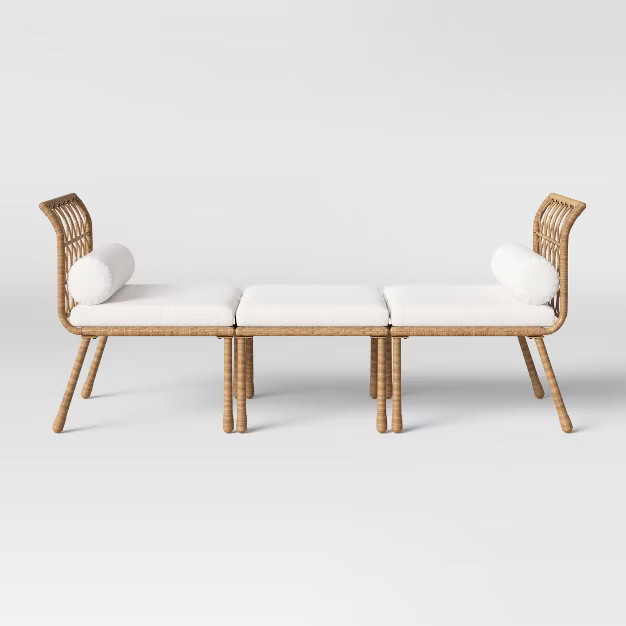 Rattan Daybed with Roll-Up Cushion - Opalhouse™ | Target