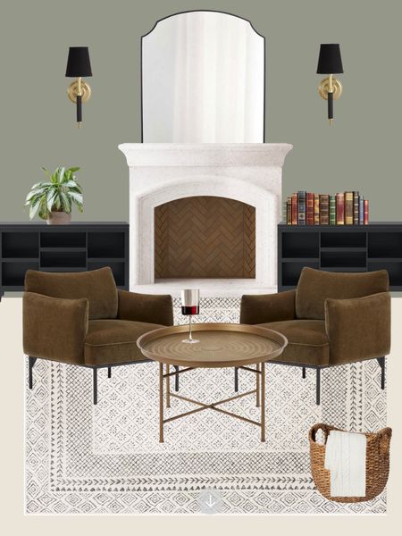 Lounge area





Accent chair, arm chair, fireplace mantel, bookcases, mantel mirror, sconce, budget home decor, coffee table, moody space, cozy living room, reading space 

#LTKhome #LTKSeasonal #LTKfamily