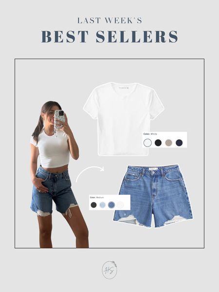 Last week’s best sellers! Abercrombie baby tee + denim shorts! The easiest summer outfit for anything!! 💙

#LTKStyleTip #LTKSeasonal