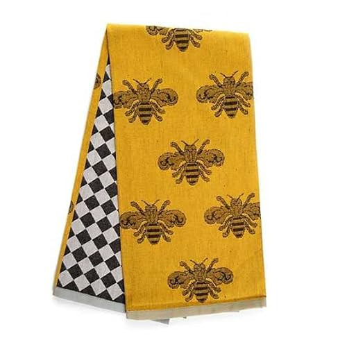 MACKENZIE-CHILDS Cotton Dish Towel, Cute Decorative Kitchen Dish Towel for Cleaning and Home Decor, Queen Bee Woven | Amazon (US)