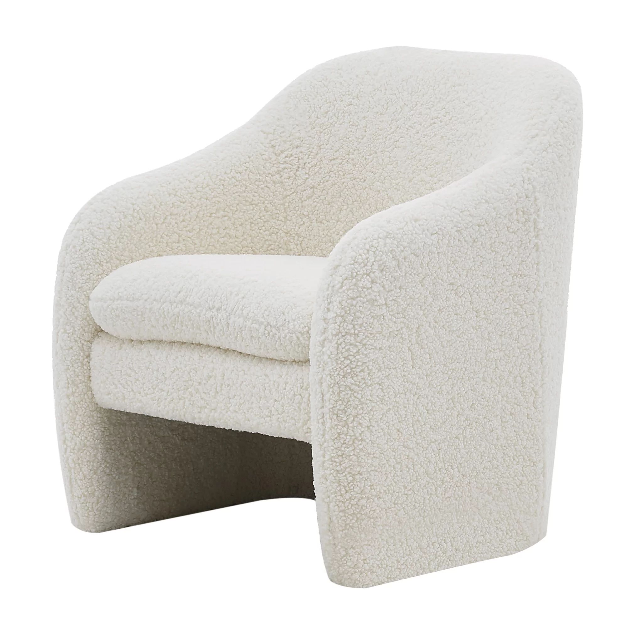 Zella Faux Shearling Fabric Accent Arm Chair | Walmart (US)