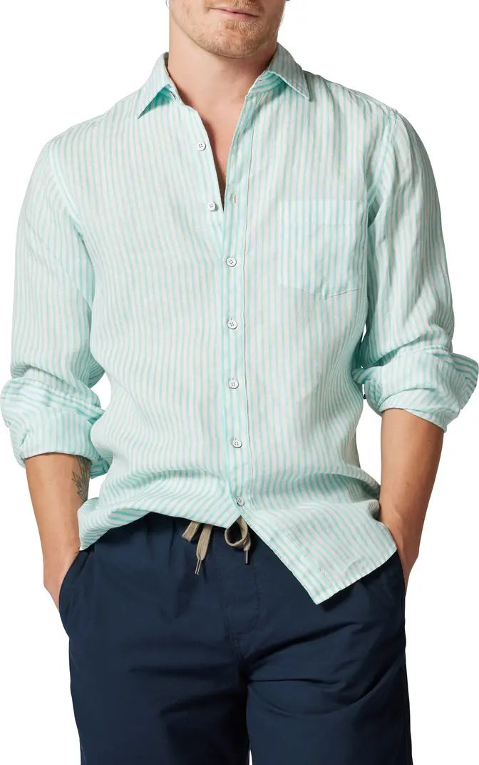 Port Charles Stripe Linen Button-Up Shirt | Nordstrom