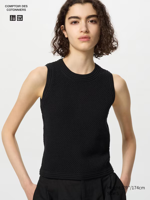 Cotton Popcorn Short Jumper (Sleeveless) | UNIQLO (UK)