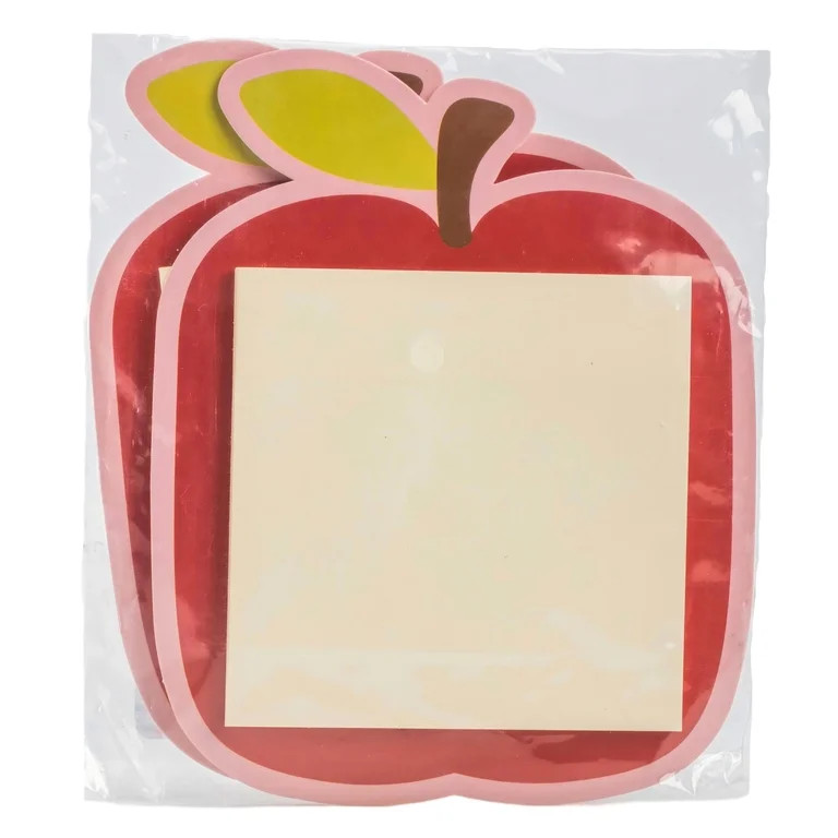 Apple Shape Sticky Notes 30 Sheets, 2 count, 3.93 x 5 x 0.14 in, Teacher Appreciation Gift | Walmart (US)