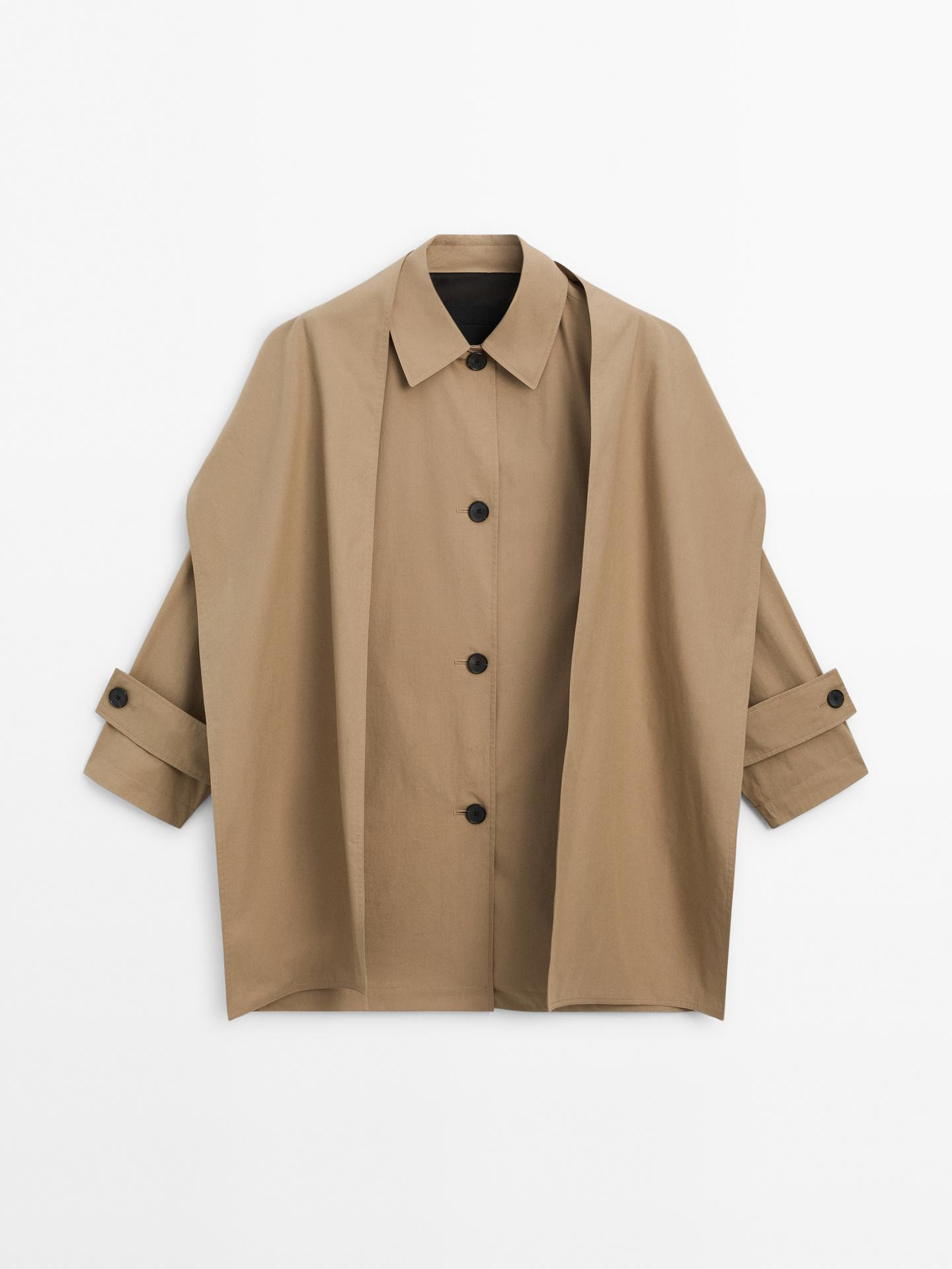 Cotton trench coat with scarf | Massimo Dutti US