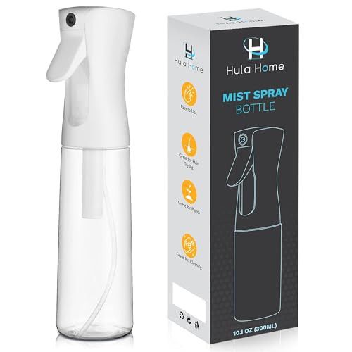 Hula Home Spray Bottle for Hair (10.1oz/300ml) - Continuous Empty Ultra Fine Plastic Water Mist Sprayer – For Hairstyling, Cleaning, Salons, Plants, Essential Oil Scents & More - White | Amazon (US)