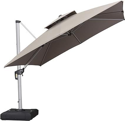 PURPLE LEAF 10 Feet Double Top Deluxe Sunbrella Square Patio Umbrella Offset Hanging Umbrella Can... | Amazon (US)