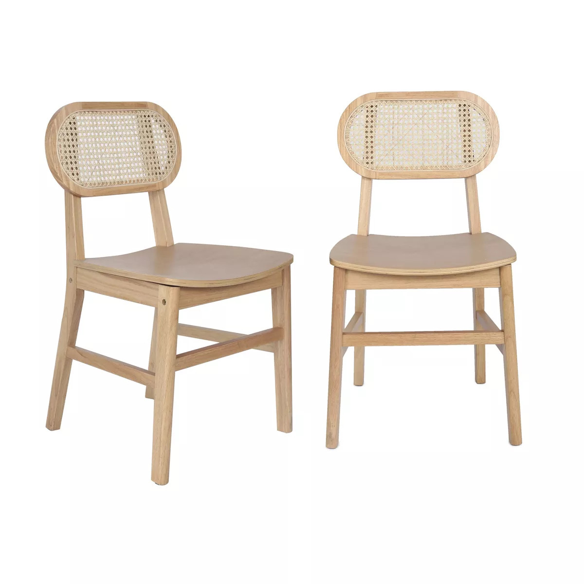 Emma and Oliver Set of 2 Cane Rattan Dining or Accent Chairs with Solid Wood Frames and Seats and... | Target