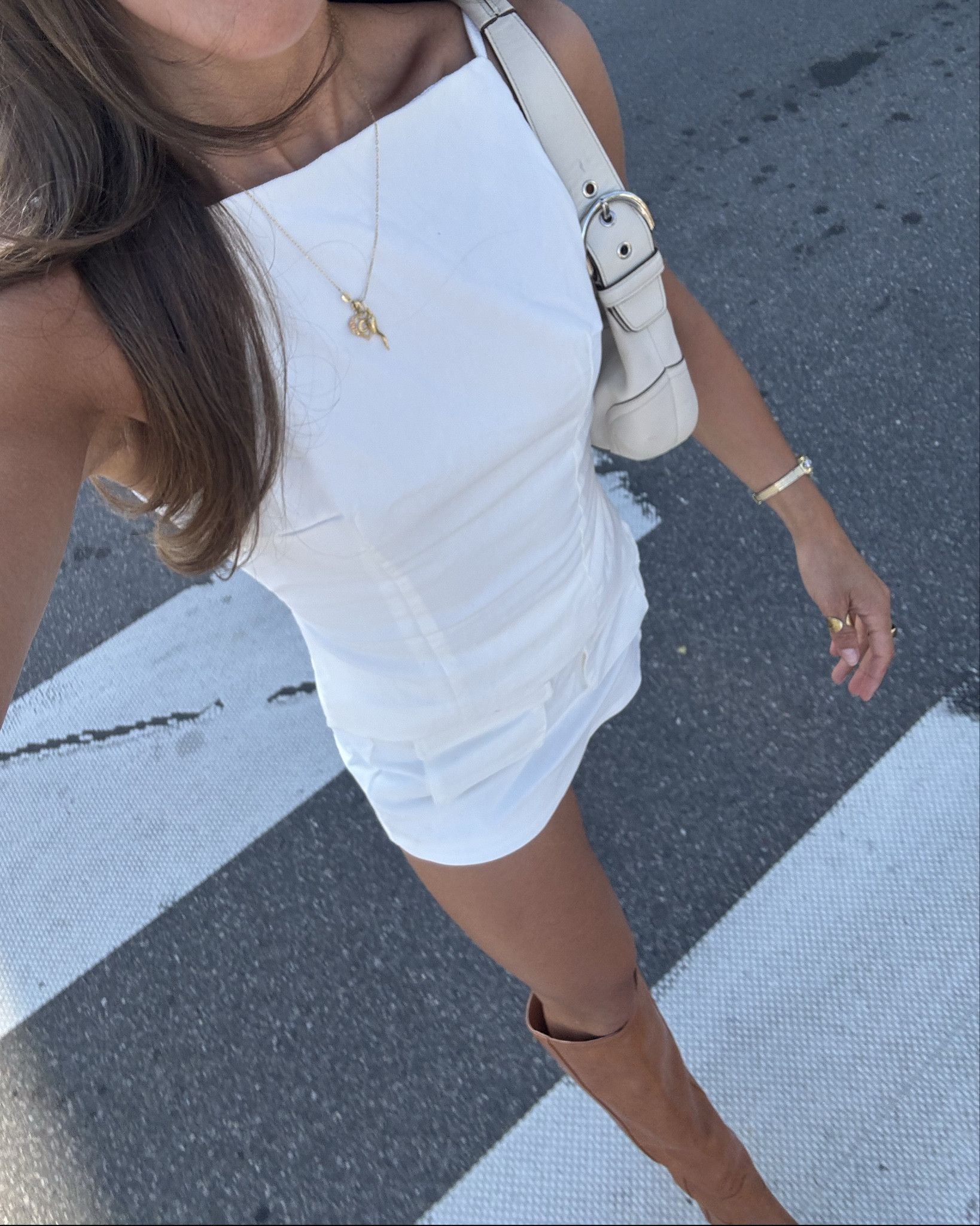 Summer fit, purse is vintage coach (thrifted) 