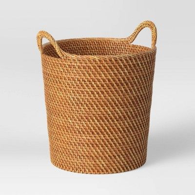 Rattan Decorative Fall Basket with Tapered Handles Brown 14&#34; x 12&#34; - Threshold&#8482; | Target