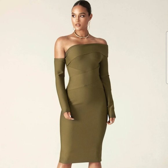Alieva Shiva Bandage Dress (Olive Green) / XL (neverworn) | Poshmark