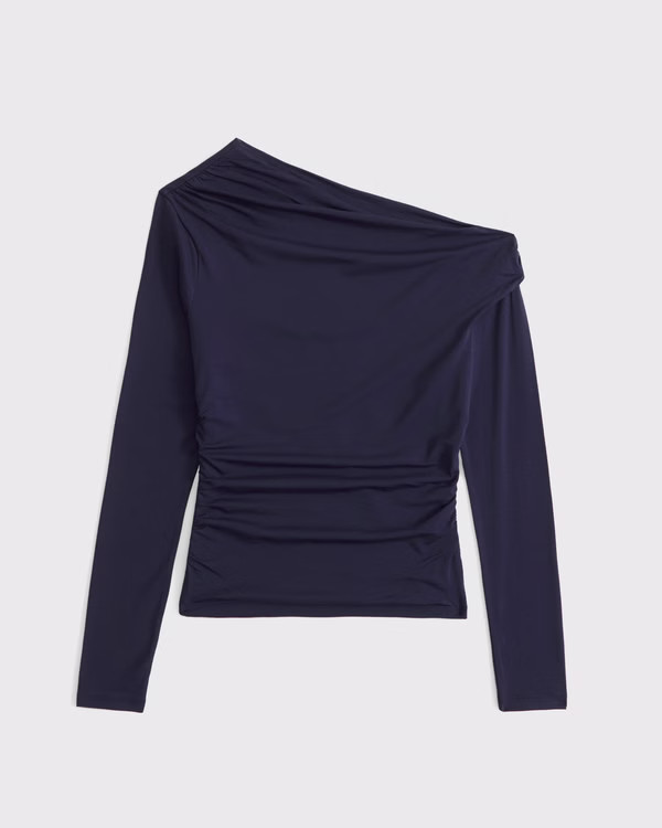 Women's Long-Sleeve Off-The-Shoulder Draped Top | Women's 25% Off Select Styles | Abercrombie.com | Abercrombie & Fitch (US)