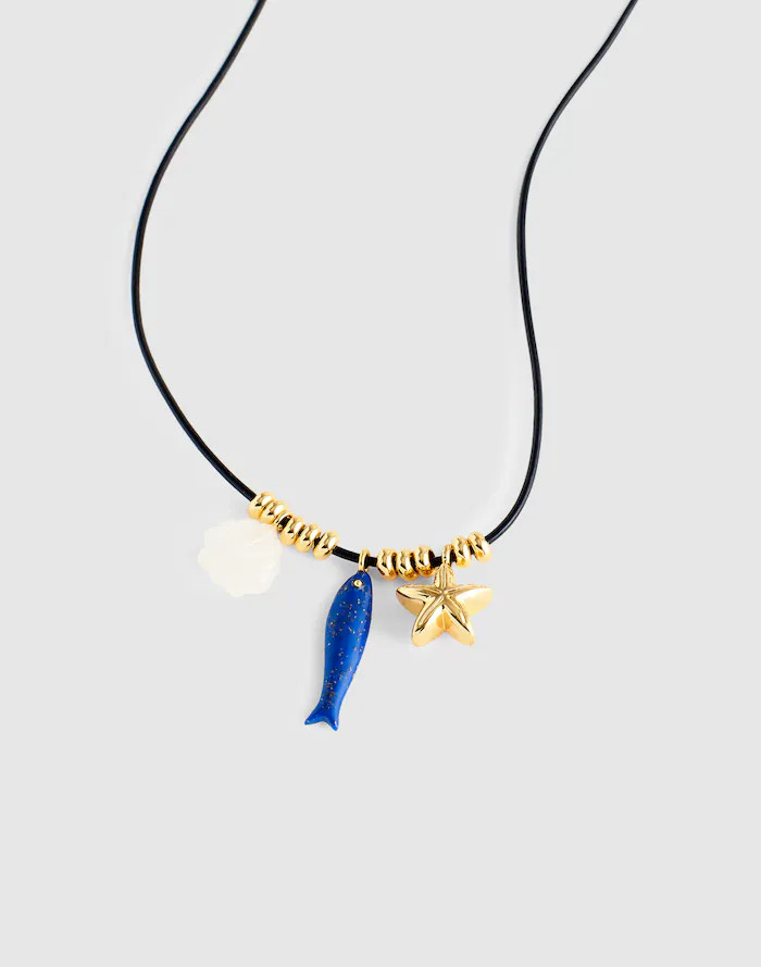 Semiprecious Charm Leather Choker Necklace | Madewell