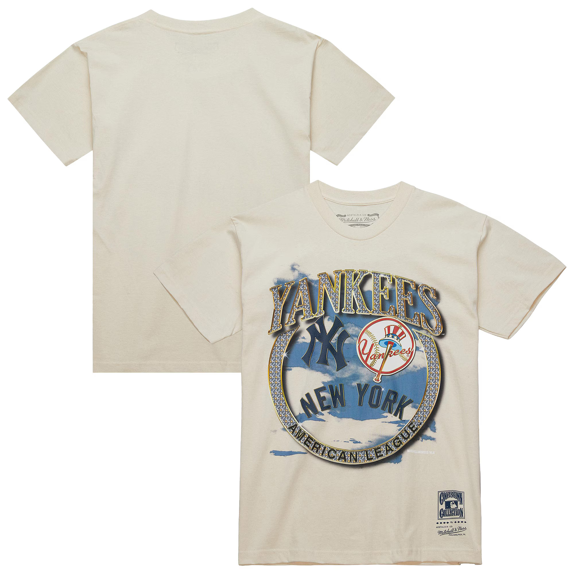 Men's New York Yankees  Mitchell & Ness Cream Cooperstown Collection Crown Jewels T-Shirt | MLB Shop