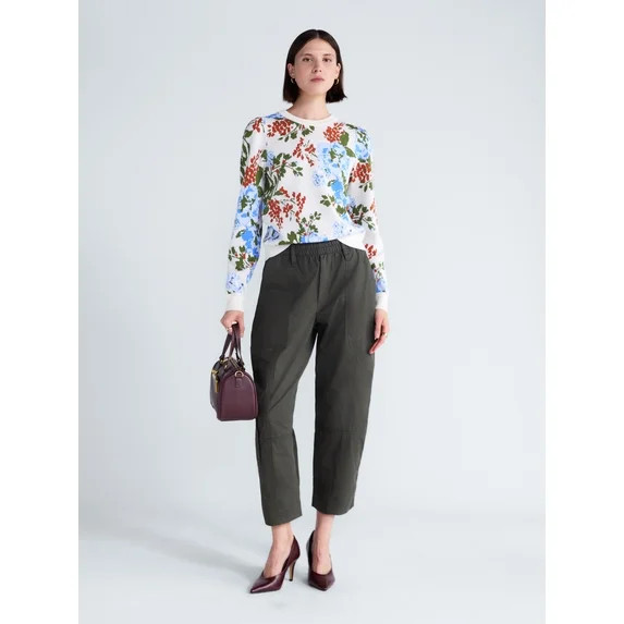 Free Assembly Women's and Women's Plus Sweater with Long Puff Sleeves, Midweight, Sizes XS-4X | Walmart (US)