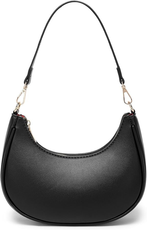 WuliTown Shoulder Bags for Women, Cute Hobo Tote Handbag Mini Clutch Purse with Zipper Closure | Amazon (US)