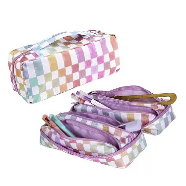 Watercolor Checkered 5 in 1 Zipper Pouch | Erin Condren | Erin Condren