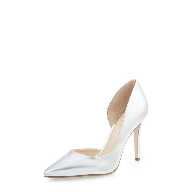 Jessica Simpson Prizma Platinum Silver Classic Slip On Pointed Toe Dress Pumps (Platinum Silver, ... | Walmart (US)