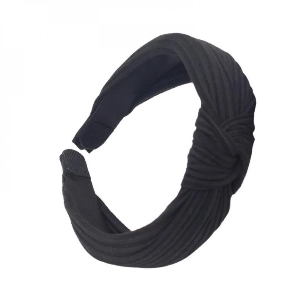 Women's Elastic Twisted Casual Knotted Hair Band Headband Black | Walmart (US)