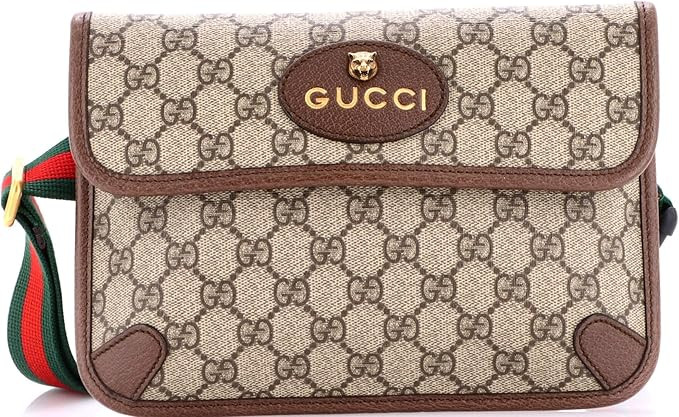 Amazon.com: Gucci, Pre-Loved Neo Vintage Flap Belt Bag GG Coated Canvas, Brown : Amazon Luxury | Amazon (US)
