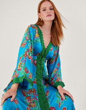 Button Through Print Kaftan Dress Blue | Monsoon (UK)