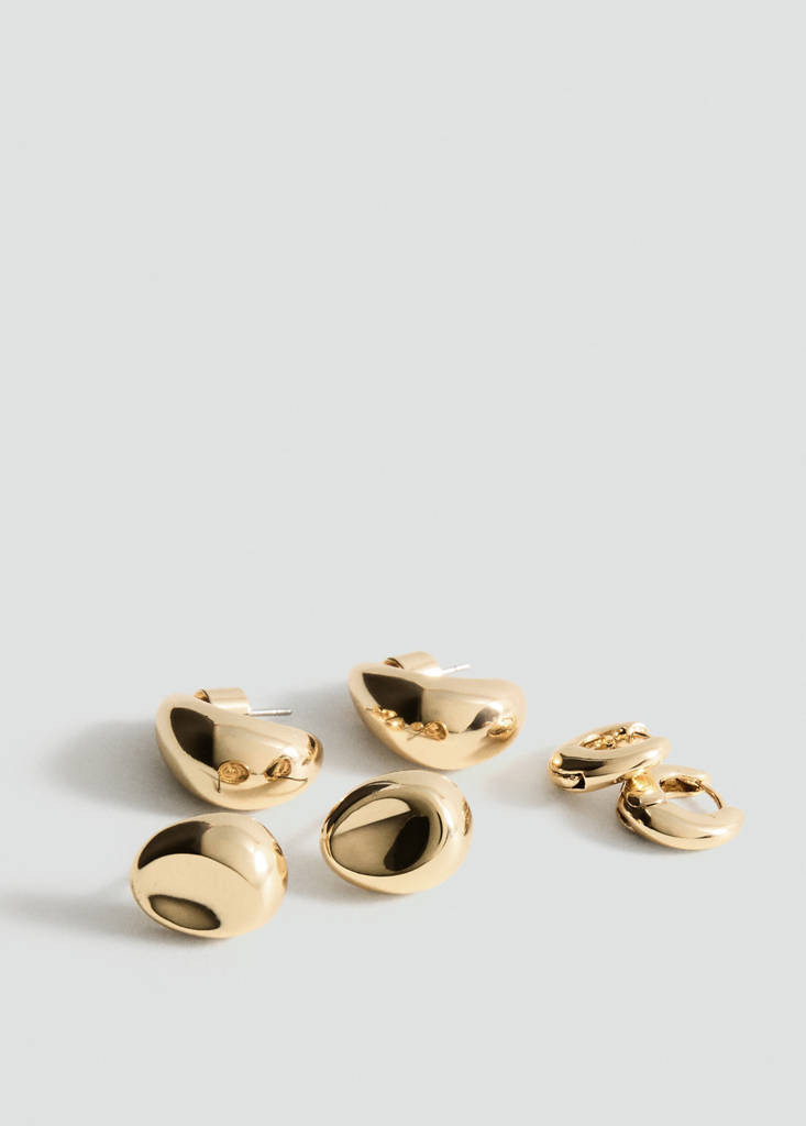 Combined earring set gold - Woman - One size - MANGO | Mango (US/MX/AU)