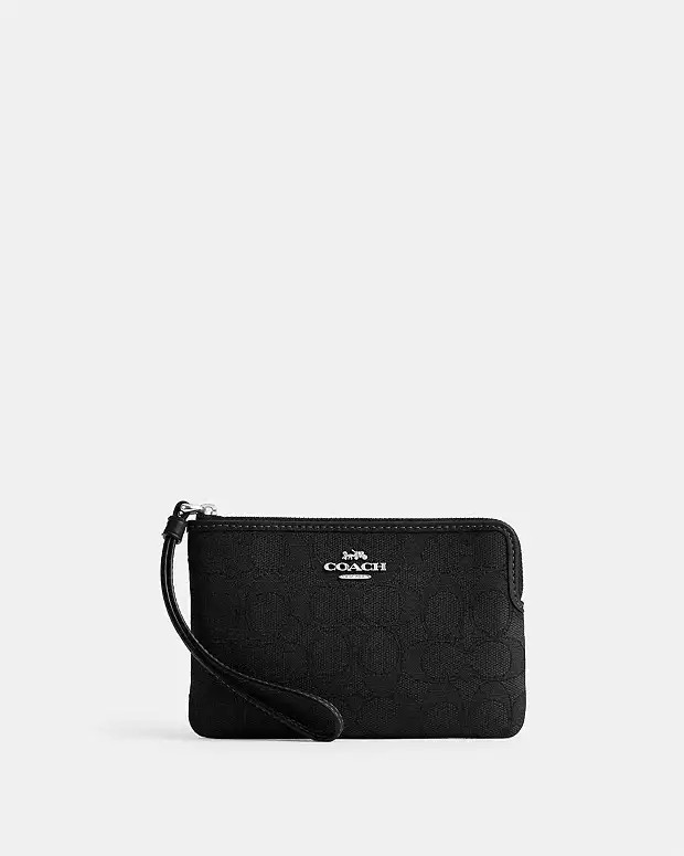 Corner Zip Wristlet In Signature Jacquard | Coach Outlet US
