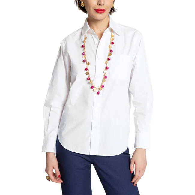 Frances Valentine | Women's Perfect (White Button Down Shirt, (White, Size Small) | Maisonette | Maisonette